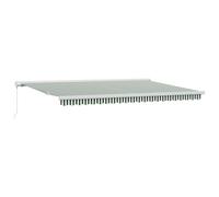 vidaXL Tenda retrattile Verde e Bianco 500 × 300 cm Tela e Alluminio