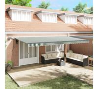 vidaXL Tenda retrattile Verde e Bianco 600 × 300 cm