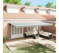 vidaXL Tenda retrattile Verde e Bianco 600 × 350 cm Poliestere