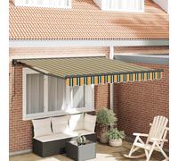 vidaXL Tenda Retrattile Verde e Giallo 350 x 250 cm