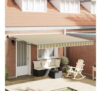vidaXL Tenda Retrattile Verde e giallo 400 × 300 cm Poliestere