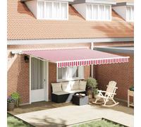 vidaXL Tenda Retrattile with 400 × 300 cm Rosso e bianco
