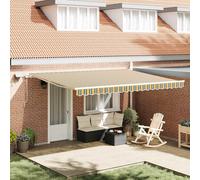 vidaXL Tenda Retrattile with Manuale 450 × 300 cm Verde e giallo