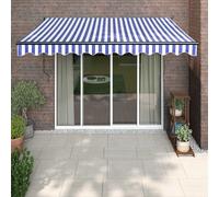 VIDAXL - Tenda Sole Automatica Retrattile Blu e Bianca 3x2,5 m
