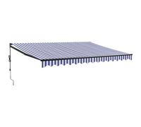 VIDAXL - Tenda Sole Automatica Retrattile Blu e Bianca 4,5x3 m