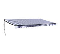 VIDAXL - Tenda Sole Automatica Retrattile Blu e Bianca 5x3 m