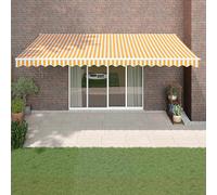 vidaXL Tenda Sole Automatica Retrattile Gialla e Bianca 5x3 m