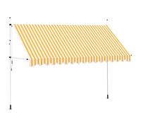 vidaXL Tenda Sole Retrattile 400 cm Balcone Strisce Bianco/Arancione Parasole