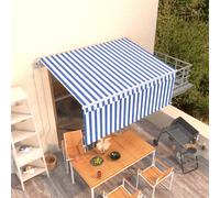vidaXL Tenda Sole Retrattile Automatica Parasole 3,5x2,5m Blu Bianco