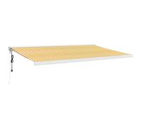 vidaXL Tenda Sole Retrattile Gialla e Bianca 5x3 m Tessuto e Alluminio