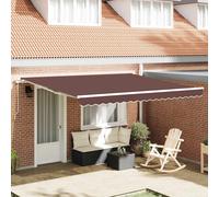 vidaXL Tenda Sole Retrattile Manuale 400x300 cm Marrone, Tenda Retrattile, Tenda da Patio, tettoia, Tenda da Sole, tettoia per Porta