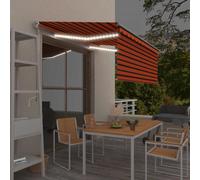 VIDAXL - Tenda Sole Retrattile Manuale Parasole Led3x2,5m Aranciomarrone