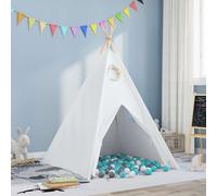 vidaXL Tenda Teepee Bianco 120 x 120 x 150 cm Tessuto e Plastica