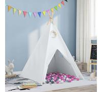 vidaXL Tenda Teepee Bianco 120 x 120 x 150 cm Tessuto e Plastica