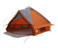 vidaXL Tenda Teepee con Tetto Grigio e Arancione 490 x 410 x 210 cm,