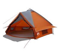 vidaXL Tenda Teepee con Tetto Grigio e Arancione 490 x 410 x 210 cm,