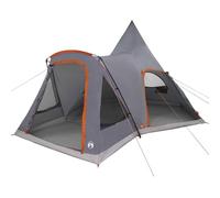 vidaXL Tenda Teepee con Tetto Grigio e Arancione 545 x 450 x 295 cm,