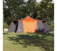 vidaXL Tenda Tipi 8 persona Grigio e arancione taffetà