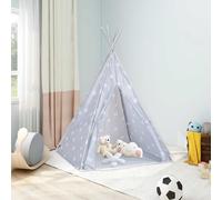 vidaXL Tenda Tipi Bambini con Borsa Grigio Poliestere 115x115x160cm
