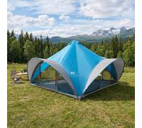 Tenda Tipi con tetto Blu 18 Persone Poliestere e Acciaio