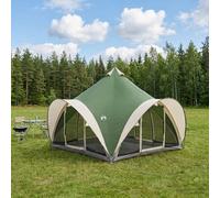 Tenda Tipi con tetto Verde 6 persone Poliestere e Acciaio