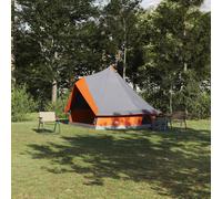 vidaXL Tenda per famiglie tepee Grigia e Arancione per 8 Persone impermeabile
