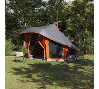 vidaXL Tenda Tipi Familiare Grigio e arancione 508 x 470 x 300 cm