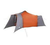 vidaXL Tenda tipi Grigia e Arancione in Poliestere 492 x 275cm, Portatile, Impermeabile, Spaziosa. Perfetta per campeggio, festival e avventure estive con amici e famiglia.