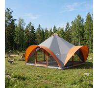 Tenda Tipi Grigio e arancione 18 Persone Poliestere e Acciaio