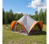 Tenda Tipi Grigio e arancione 6 persone Poliestere e Acciaio