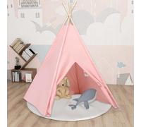 vidaXL Tenda Tipi per Bambini con Borsa Pieghevole Tenda da Gioco Bimbi Arredi Interni Cameretta Viaggio Rosa in Microfibra Poliestere 120x120x150 cm