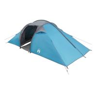 vidaXL Tenda tunnel Outdoor per 4 persone, impermeabile, ignifuga, facile da montare, nero e blu. Ideale per campeggio, escursionismo, viaggi, zaino in spalla. Portatile e pieghevole, resistente al
