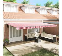 vidaXL Tendalino Automatico Estensibile Strisce Rosso e Bianco 600 x 300 cm