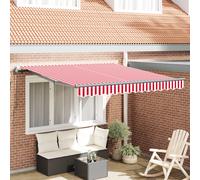 vidaXL Tendalino Automatico Retrattile Rosso e Bianco Striato 350x250 cm
