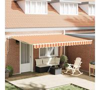 vidaXL Tendalino Manuale Estensibile Giallo e Arancio 450 x 350 cm