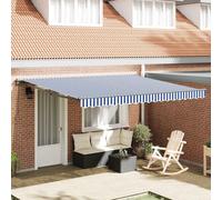 vidaXL Tendalino Manuale Retrattile Blu e Bianco 350x250 cm
