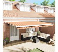 vidaXL Tenda da Sole Automatica Retrattile Gialla e Arancione 500 x 300 cm, Perfetta per Creare Ombra all'aperto. Ideale per patios, Giardini e terrazze, è Un Moderno Riparo Regolabile Contro Il Malt