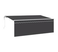 vidaXL Tendalino Retrattile Manuale in Diverse Colori, Anthracite e Bianco, 400 x 200 cm, in Poliestere e Metallo, Resistente ai Raggi UV, Design Moderno per Uso Esterno, Telaio Nero, Copertura per