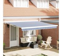 vidaXL Tendalino Ritrattabile Manuale Blu e Bianco 400x300 cm