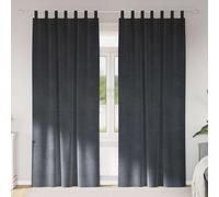 vidaXL Tende oscuranti 2 PCS Grigio Chiaro 140 x 260 cm Velluto, Tende oscuranti Eleganti, in Velluto alla Moda, per Camera, Soggiorno e Decorazione casa