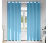 vidaXL Tende Blackout con Anelli 2 pz Azzurro 245 x 140 cm Poliestere