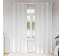 vidaXL Tende Blackout con Anelli 2 PCS Bianco Puro 260 x 140 cm, Tende per Salotto, Moderne e oscuranti, Leggere, per Privacy e opzioni di Apertura Manuale