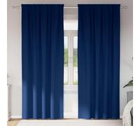 vidaXL Tende Blackout con Anelli 2 pz Blu Scuro 260 x 140 cm