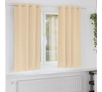 vidaXL Tende Blackout con Anelli 2 pz Crema 175 x 140 cm Poliestere