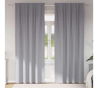 vidaXL Tende Blackout con Anelli 2 pz Grigio Chiaro 245 x 140 cm