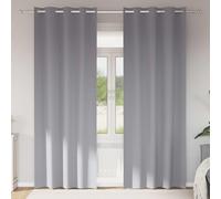 vidaXL Tende Blackout con Anelli 2 pz Grigio Chiaro 260 x 140 cm