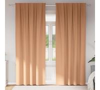 vidaXL Tende Blackout con Anelli 2 pz Marrone Chiaro 245 x 140 cm