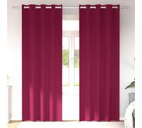 vidaXL Tende Blackout con Anelli 2 pz Rosso Vino 260 x 140 cm