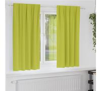 vidaXL Tende Blackout con Anelli 2 pz Verde 175 x 140 cm Poliestere