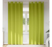 vidaXL Tende Blackout con Anelli 2 pz Verde 225 x 140 cm Poliestere